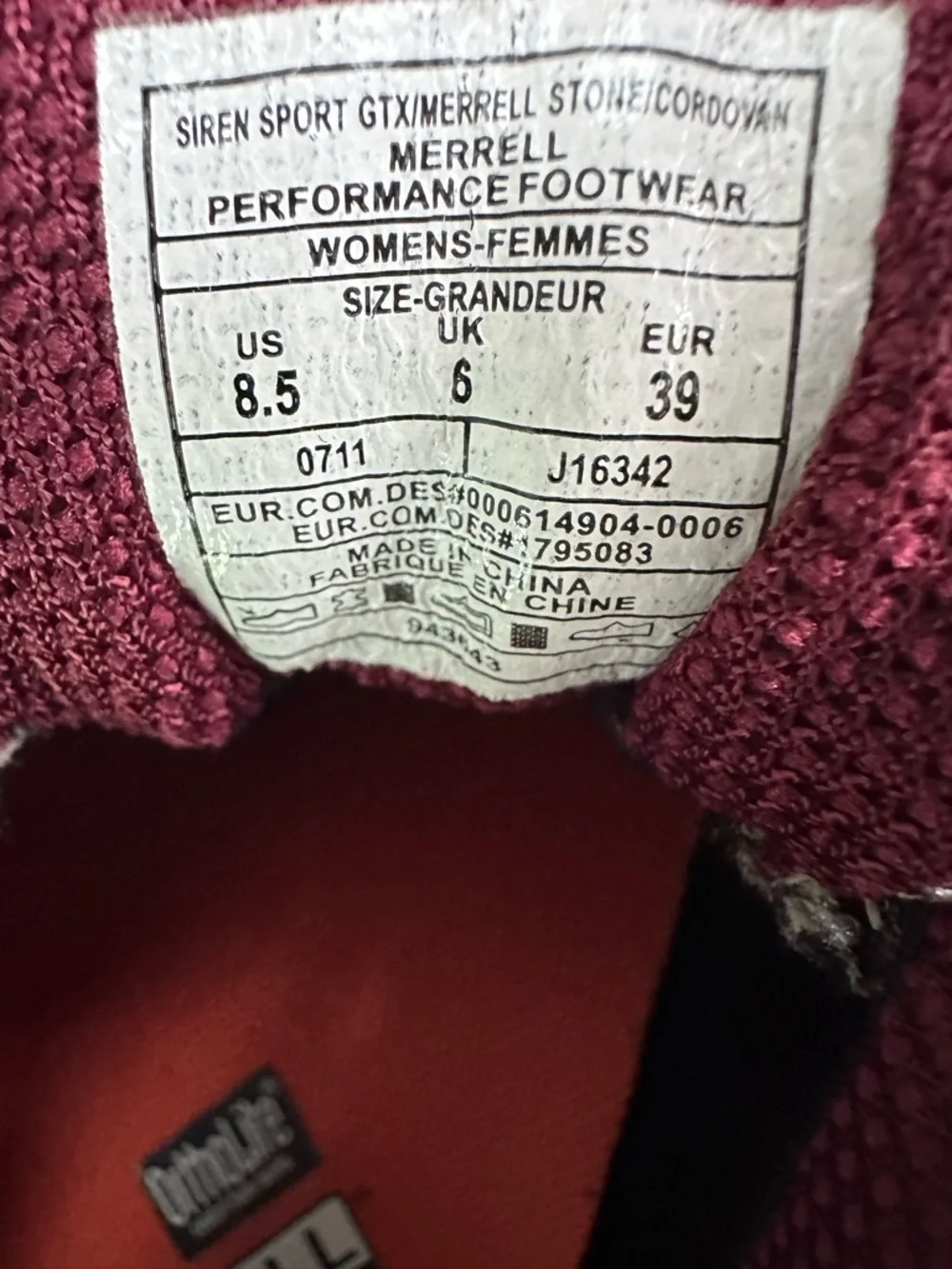 Merrell Siren Sport GTX Waterproof Hiking Shoes Women’s 8.5 Brown Vibram Trail - Picture 8 of 8